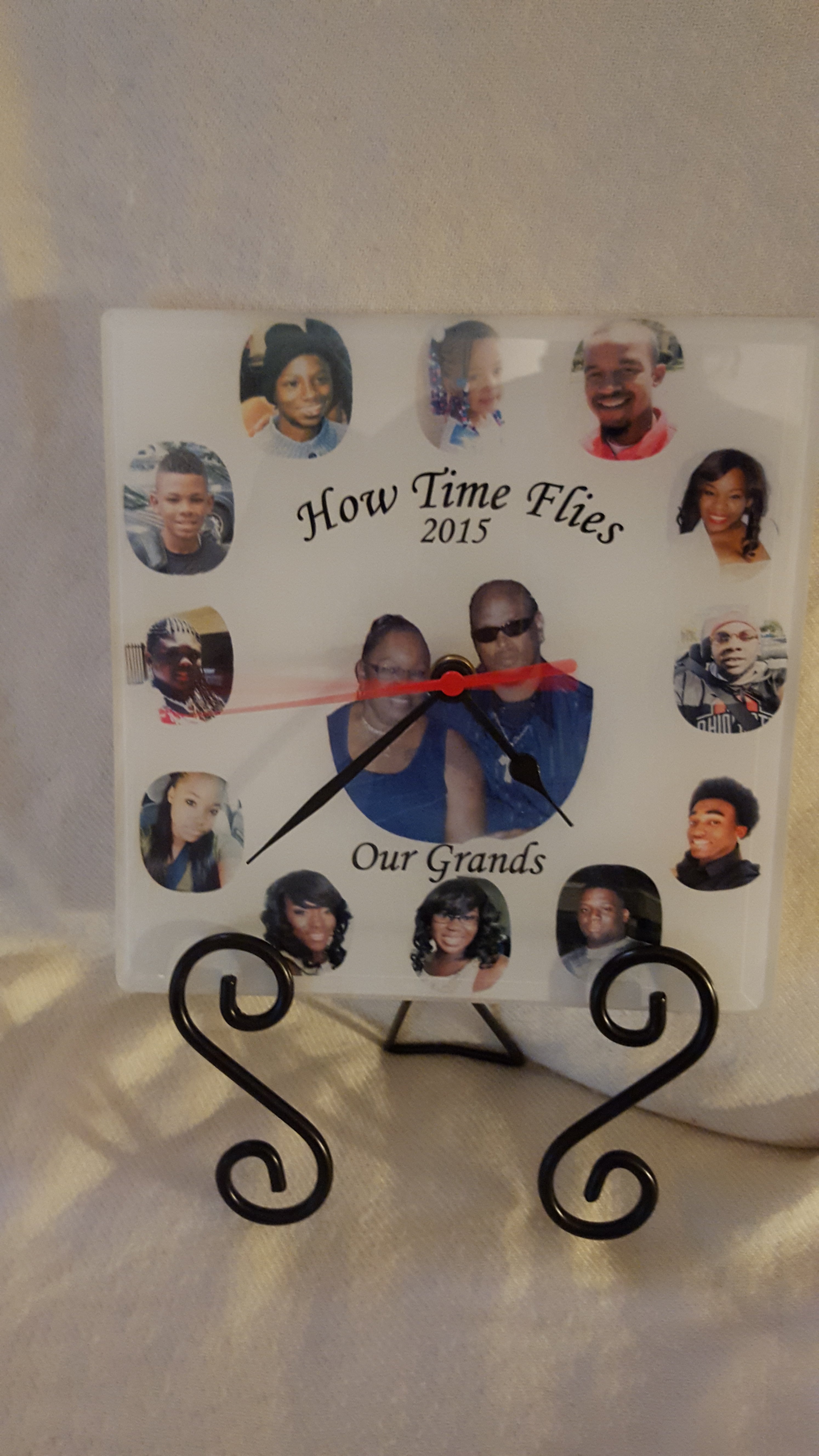 8 x 8 Glass Clock With Stand